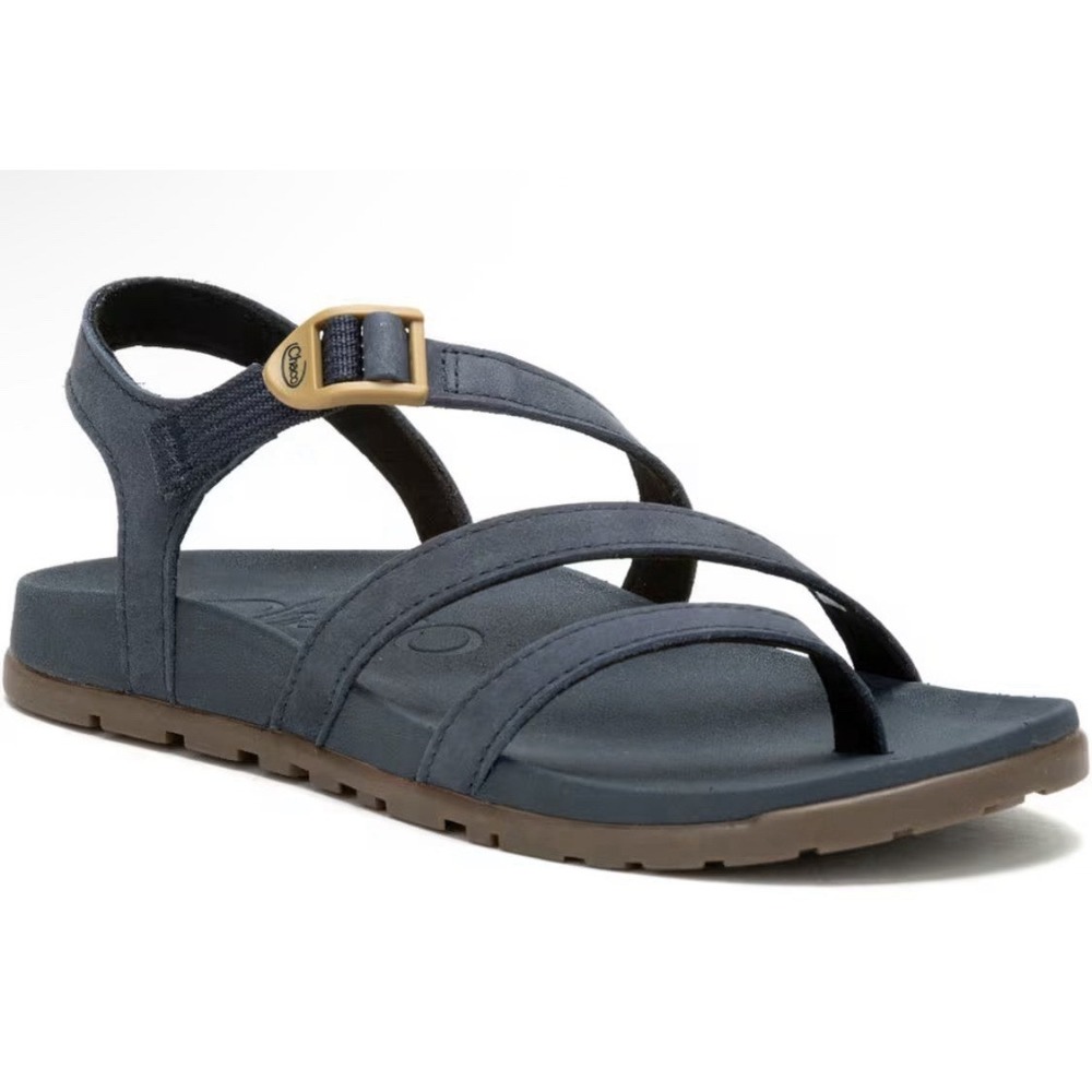 Chaco Women's Slate Blue Strappy Sandals with Tan Sole